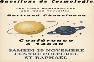 Conférence du 29 novembre 2025 - Questions de Cosmologie - Médiathèque de Saint-Raphaël