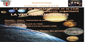 Veillée aux étoiles Montauroux 12 aout 2024 - Maison pour Tous, Rond-point du 8 mai